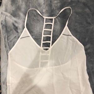 Lululemon white tank top with ladder design